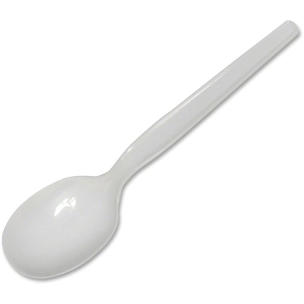 Dixie Plastic Cutlery, Mediumweight Soup Spoon, White, 1000PK PSM21 - main