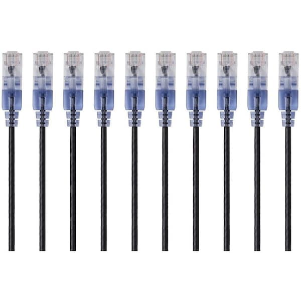 Monoprice Slim Cat6A Cable, PK10, 1 ft.Black 15149 - main
