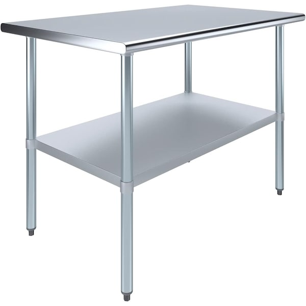 Amgood 36 in. x 48 in. Stainless Steel Table, Metal Utility Kitchen Prep Work Table, NSF AMG WT-3648-Z - main