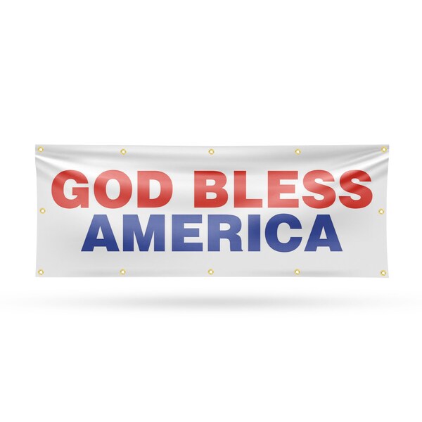 Signmission God Bless America, 48 Inch x 120 Inch, Vinyl Banner B-120-30675 - main