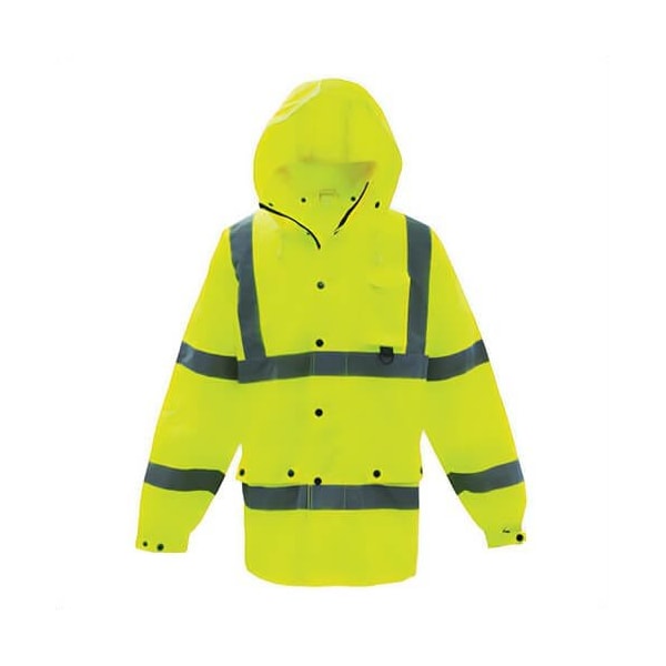 Pip Heavy Duty Breathable Rain Jacket, Large, Yellow, Polyester, Resists: Water, ANSI Type R Class 3 3NR6000L - main