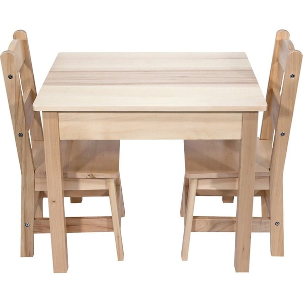 Melissa & Doug Natural Wooden Table w/2 Chairs 2427 - main