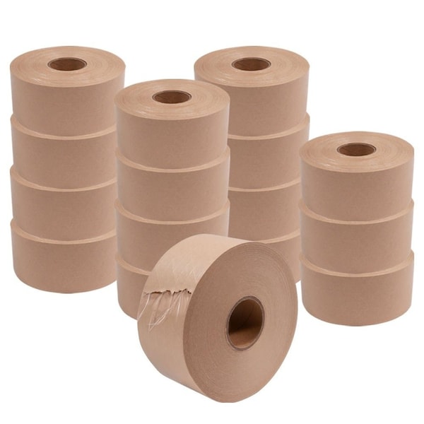Mytee Products 16 Rolls 2.75in x 450ft Water Activated Tape - Reinforced Kraft Paper Gummed Tape, 2PK GUMT-275450x2 - main