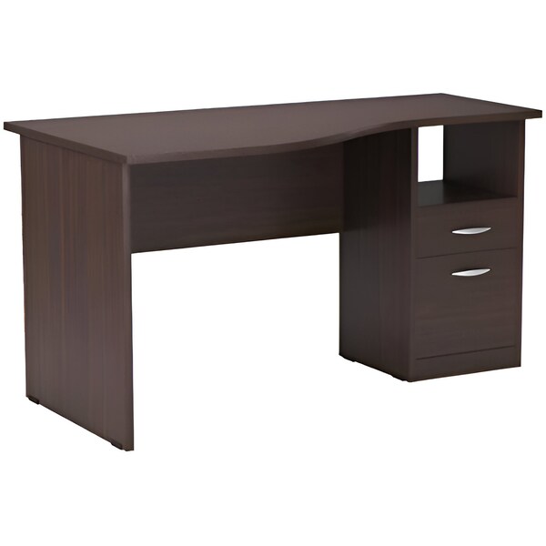 Homeroots 55" Espresso Computer Desk With Two Drawers 249791 - main