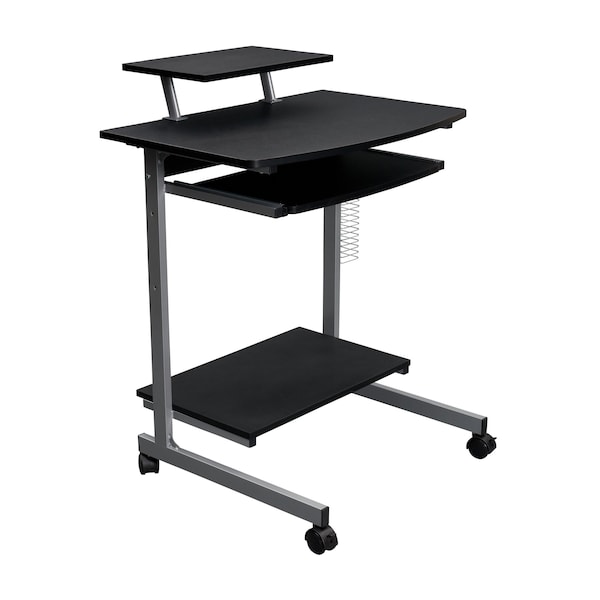 Homeroots 29" Graphite Wood and Stainless Steel Computer Desk 723728 - main