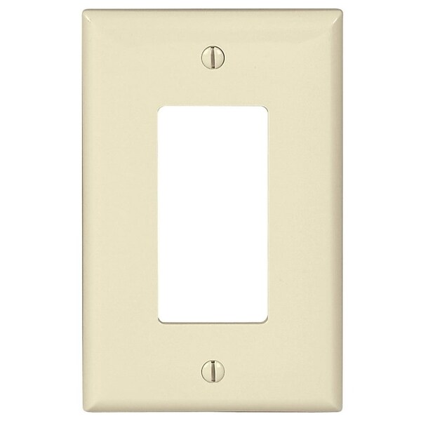 Eaton Wiring Devices Wallplate, 487 in L, 312 in W, 1 Gang, Polycarbonate, Light Almond, HighGloss PJ26LA - main