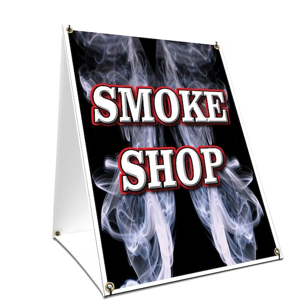 Signmission Smoke Shop, 36 Inch x 24 Inch A-frame Yard Sign, Plastic Sign SBC-2436-Smoke Shop - main