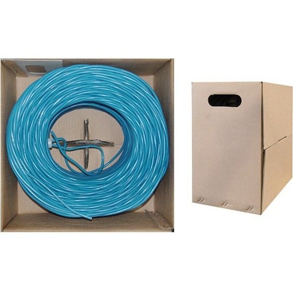 Cable Wholesale Bulk Cat6 Blue Ethernet Cable, Solid, UTP (Unshielded Twisted Pair), Pullbox, 500 foot 10X8-061TF - main