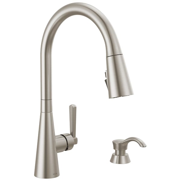 Delta Boyd Single Handle Pull-Down Kitchen Faucet with Soap Dispenser and ShieldSpray Technology 19893Z-SPSD-DST - main