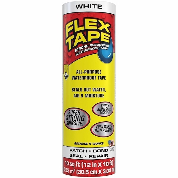 Flex Tape Flex Seal Family of Products Flex Tape 12 in. W X 10 ft. L White Waterproof Repair Tape TFSWHTR1210 - main