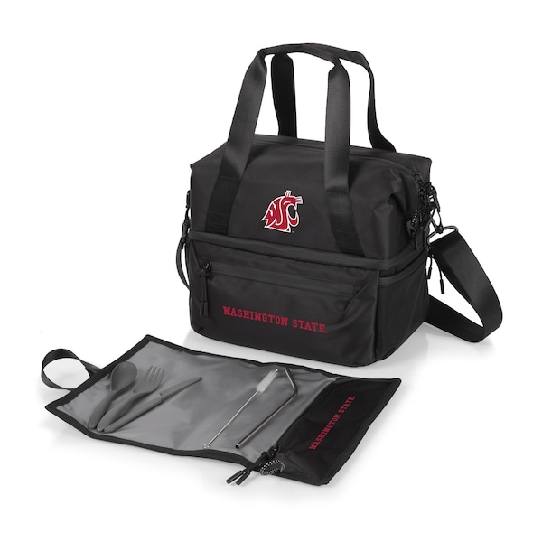 Picnic Time Family Of Brands NCAA Washington State Cougars Tarana Lunch Bag Cooler with Utensils made from Recycled Material 515-01-179-634-0 - main