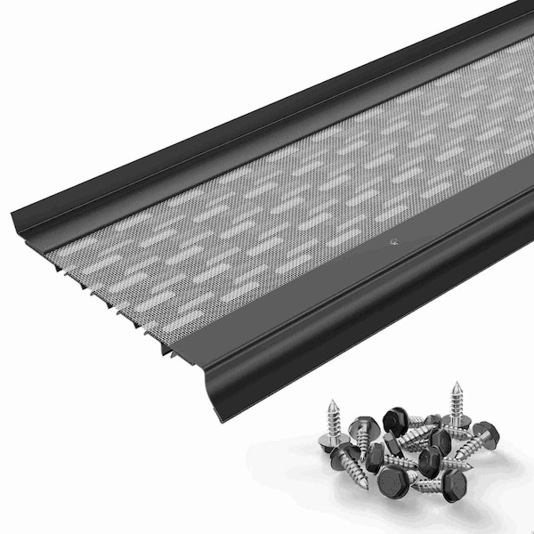 Waterlock Micromesh 6" Half Round Aluminum/SS Gutter Guard, Black, 1ft Sample WM-6HR-001-BLK - main