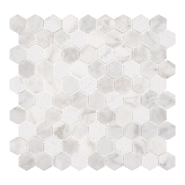 Andova Tiles Amarillo 1.25" x 1.25" Natural Stone Honeycomb Mosaic Wall & Floor Tile ANDAMA103 - main