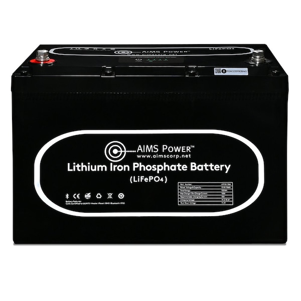 Aims Power Lithium Battery 104Ah with Wake Up, Heater and BT Monitoring 12V LiFePO4 LFP12V104A - main