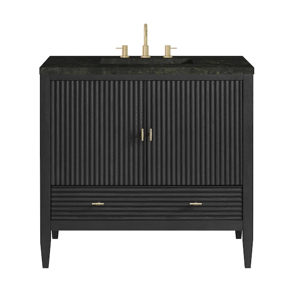 James Martin Vanities Myrrin 36" Vanity, Carbon Oak, w/ 3 CM Phantome Eclos Top 485-V36-CBO-3PHT - main