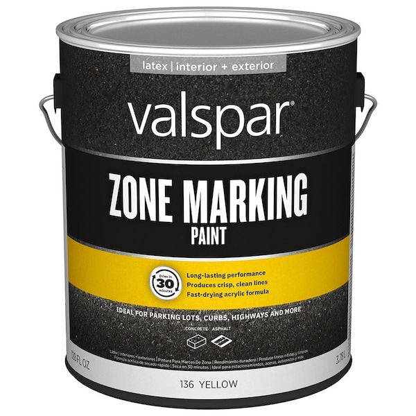 Valspar 1 Gal Valspar Paint 136 Yellow Zone Marking Paint Acrylic Water-Based Paint for Traffic or Zone 135 - main