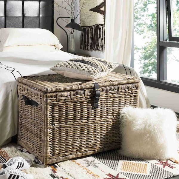 Happimess Michael 35.5in Wicker Storage Trunk, Natural HPM9004B - main