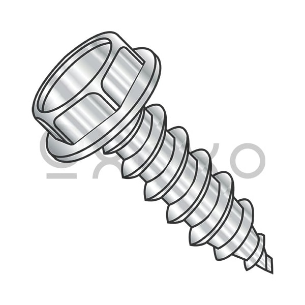 Oxoxo 1/4-14X1 Unslot Ind Hexwasher 7/16 A/F Self Tap Screw Type AB F/T 18 8 Stainless, 1000PK 489581 - main