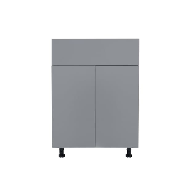 Cambridge Radiance 36 in. W x 24 in. D x 34.50 in. H Ready to Assemble Slab Base Kitchen Cabinet in Matte Grey SA-B36-MG-KIT - main