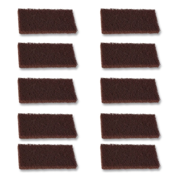 Boardwalk Heavy-Duty Utility Pad, 4.62 x 10, Brown, 10PK 7100359808 - main