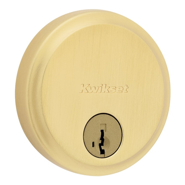 Kwikset Residential Deadbolts Single Cylinder Reversible Satin Brass 258-4S.STRKP - main