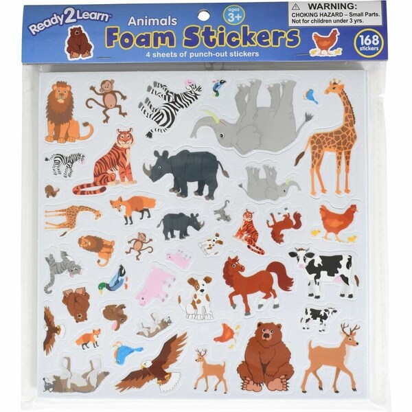 Ready 2 Learn Foam Stickers, Animals, 168-Piece Set, 3PK CE10094 - main