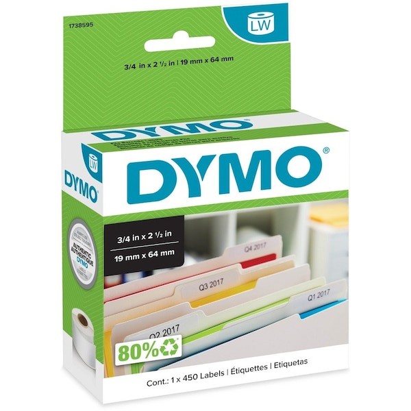 Dymo File Document Management Labels, White, 450PK DYM1738595 - main