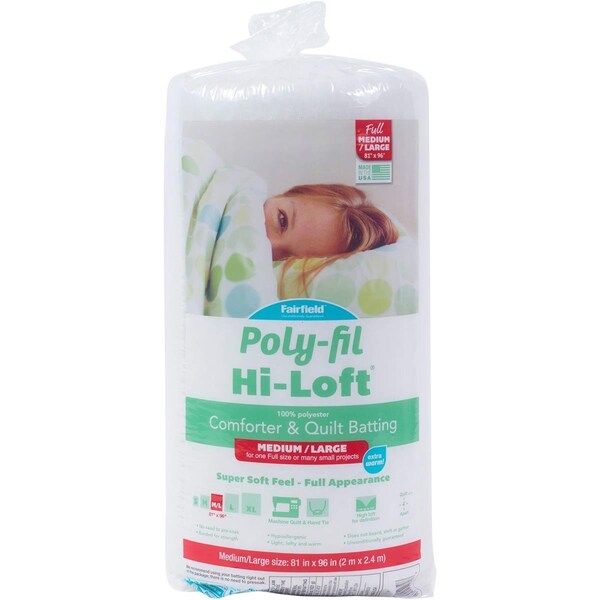 Fairfield 81 x 96 in. Poly-Fil Hi-Loft Bonded Polyester Quilt Batting H816 - main