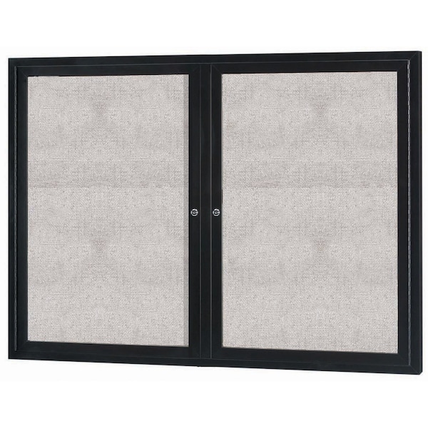 Aarco Outdoor Enclosed Bulletin Board w/ Al Frame, Powder Coated Black, 48''Hx60''W ODCC4860RBK - main
