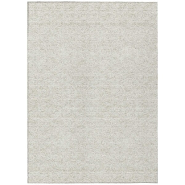 Homeroots 9' X 12' Ivory And Beige Geometric Washable Indoor Outdoor Area Rug 583364 - main