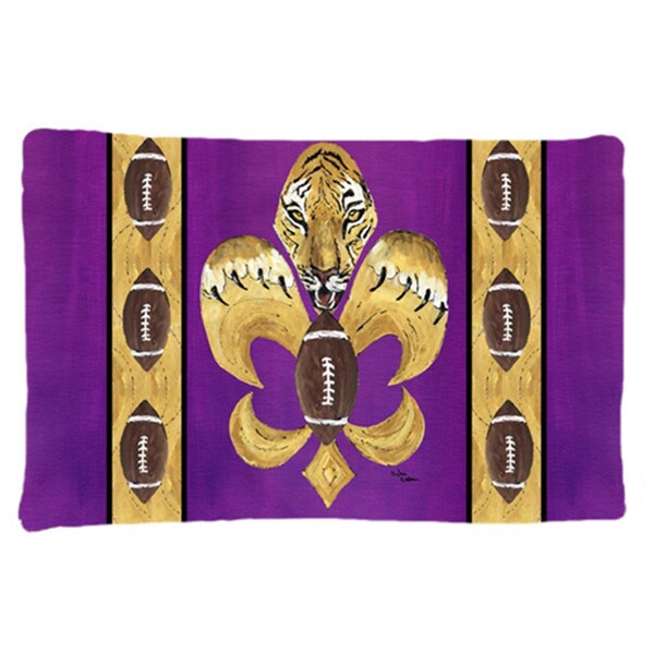 Carolines Treasures 20.5 x 30 in. Tiger Football Fleur De Lis Moisture Wicking Fabric Standard Pillow Case 8205PILLOWCASE - main