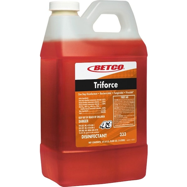 Betco Triforce FastDraw Disinfectant, Fresh Scent, 2 L Bottle, 4PK 3334700 - main