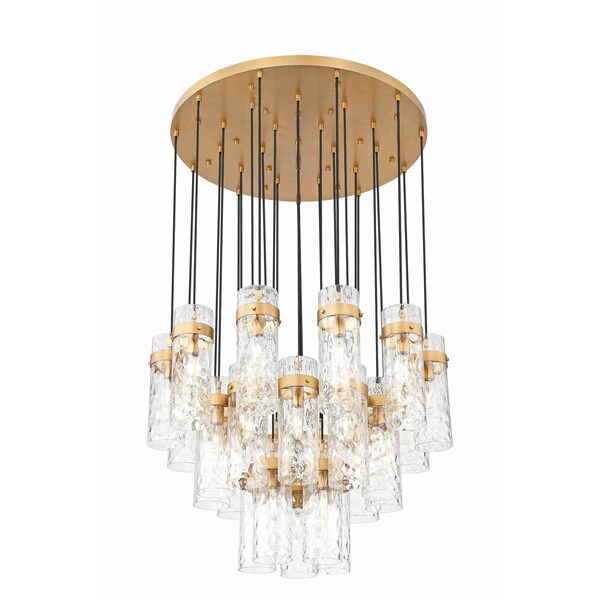 Z-Lite Fontaine 27 Light Chandelier, Rubbed Brass, 39.5 In W x 15 In H 7002P5-27R-RB - main