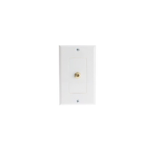 Cable Wholesale White Decora Wall Plate with F-pin Coupler, F-pin Female 200-253WH - main