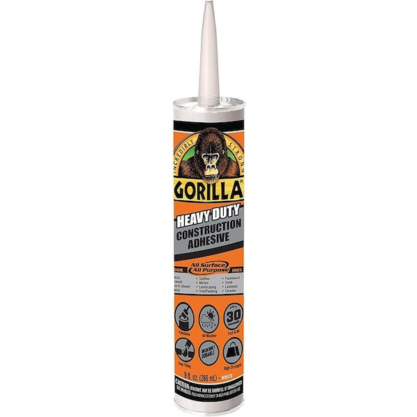 Gorilla Glue Construction Adhesive, White, 9 fl oz 8010003 - main