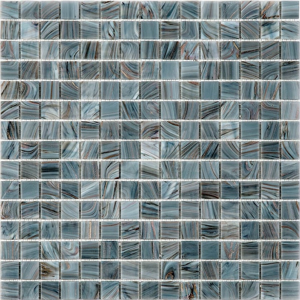 Apollo Tile Celestial 12 in. x 12 in. Glossy Templeton Gray Glass Mosaic Wall and Floor Tile 20 sqft/case, 20PK APLST88GR724A - main