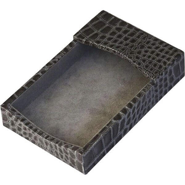 Dacasso Protacini Castlerock Gray Italian Patent Leather 4 x 6 Memo Holder A6209 - main