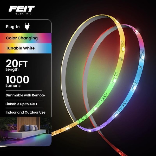 Feit Electric 20 ft. L Color Changing Plug-In LED Tape Light TAPE240/COB/RGB - main