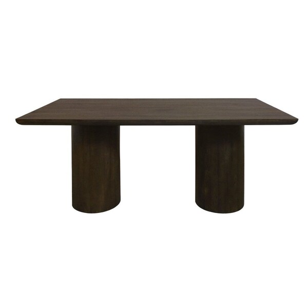 Homeroots 72" Dark Brown Solid Wood Double Pedestal Base Dining Table 611873 - main