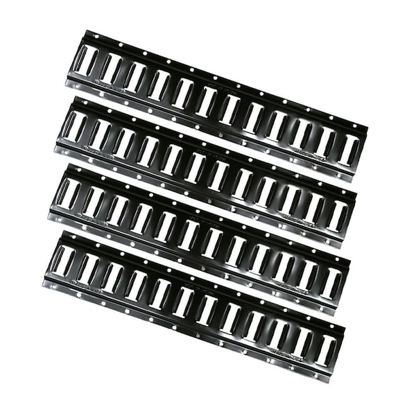 Mytee Products 5 ft Black Powder Coated Horizontal E-Track, Steel for Cargo on Trucks, Trailers, Vans, 4PK ETKH5-BLK-USx4 - main