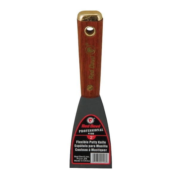 Red Devil 4100 PROFESSIONAL PUTTY KNIFE, 2 IN W, STEEL BLADE, FLEXIBLE BLADE FLEXIBILITY 4106 - main