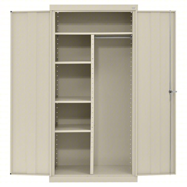 Sandusky Lee Combo Storage Cabinet, 72 in H, 36 in W, 24 in D, Swing, Keyed, Putty, 4 Shelves CAC1362472-07 - main