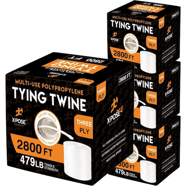 Xpose Safety 3 Ply Polypropylene Tying Twine 2800 ft., 4PK 3PT-2800-4-X-S - main