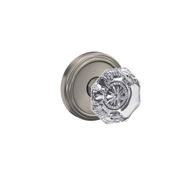 Schlage Residential Schlage Custom Alexandria Glass Knob with Indy Rose Non Turning Double Dummy Pair Satin Nickel FC172ALX619IND - main