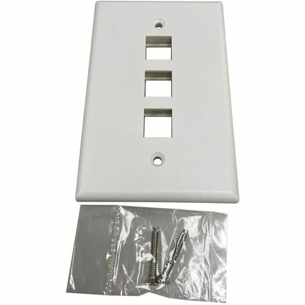 Eaton Tripp Lite Series Safe-IT 3-Port Single-Gang Keystone Wall Plate, Antibacterial, Ivory Matte, TAA N042AB-003-IVM - main