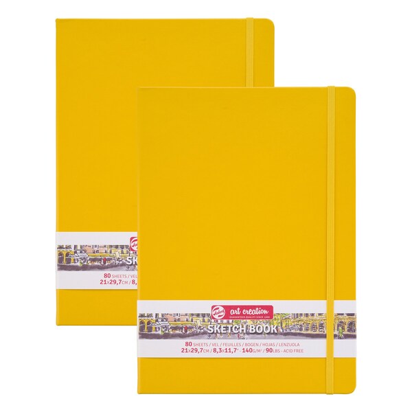 Talens Art Creation Sketchbook, 80 Sheets, 90lbs, Golden Yellow Cover, 8.3'' x 11.7'' (A4), 2PK 9314113M - main