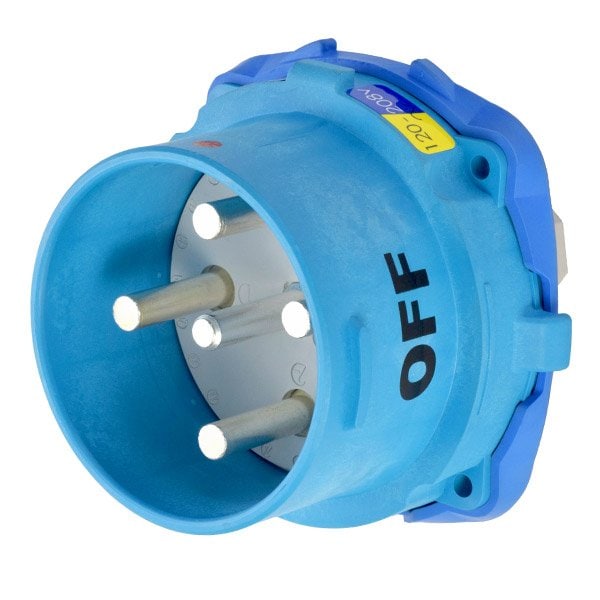 Meltric DS100 INLET POLY BLUE SIZE 5 TYPE 4X 3P+N+G 100 A 120/208 VAC 60 Hz NO AUX 33-98167 - main