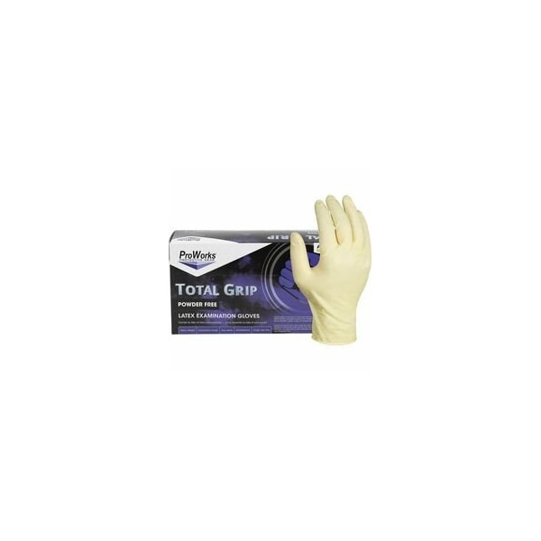 Proworks Total Grip Latex Powder Free Exam Gloves, 8 mil Thickness x 9.40in Glove L, X-Large Size, 10PK GL-L165FX - main