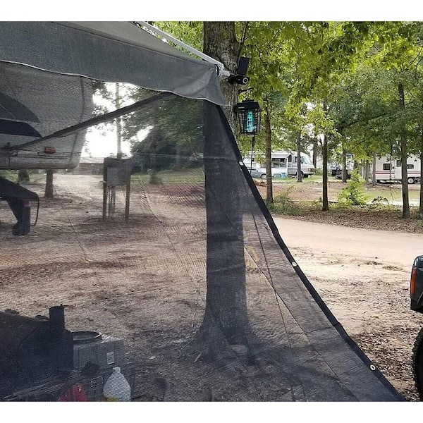 Mytee Products 12ft x 52ft Black Heavy Duty 70% Shade Mesh Tarp for Outdoor with Grommets 6 Oz MT12-52 - main