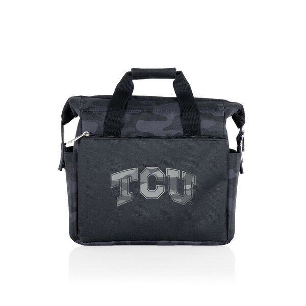 Picnic Time Family Of Brands NCAA TCU Horned Frogs On The Go Lunch Bag Cooler - Soft Cooler Lunch Box, Black Camo 510-00-182-844-0 - main